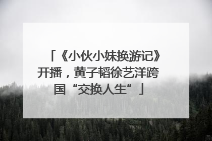 《小伙小妹换游记》开播，黄子韬徐艺洋跨国“交换人生”