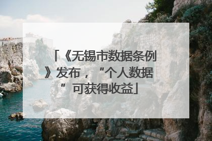 《无锡市数据条例》发布，“个人数据”可获得收益