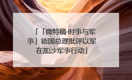 「微特稿·时事与军事」德国总理批评以军在加沙军事行动
