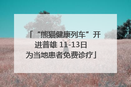 “熊猫健康列车”开进普雄 11-13日为当地患者免费诊疗