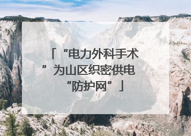 “电力外科手术”为山区织密供电“防护网”