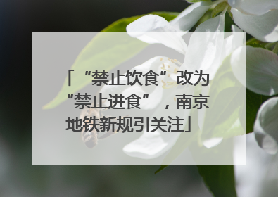 “禁止饮食”改为“禁止进食”，南京地铁新规引关注