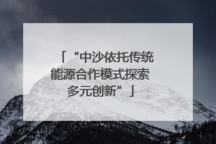 “中沙依托传统能源合作模式探索多元创新”