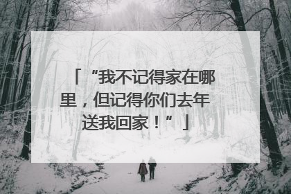 “我不记得家在哪里，但记得你们去年送我回家！”