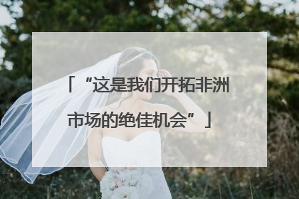 “这是我们开拓非洲市场的绝佳机会”