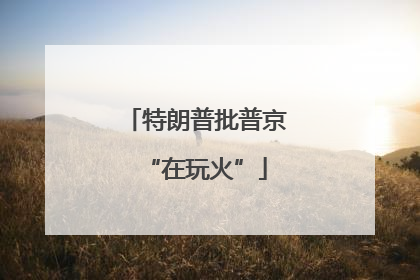 特朗普批普京“在玩火”