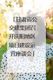 甘肃省公交建集团召开庆阳地区项目建设运营座谈会
