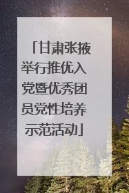 甘肃张掖举行推优入党暨优秀团员党性培养示范活动