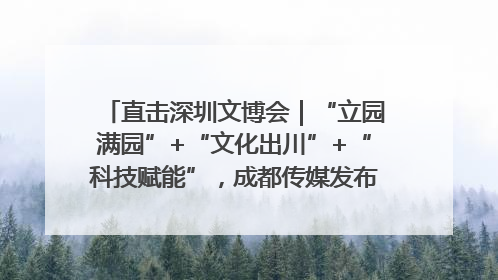 直击深圳文博会｜“立园满园”+“文化出川”+“科技赋能”，成都传媒发布三大文创领域合作清单