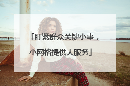 盯紧群众关键小事，小网格提供大服务