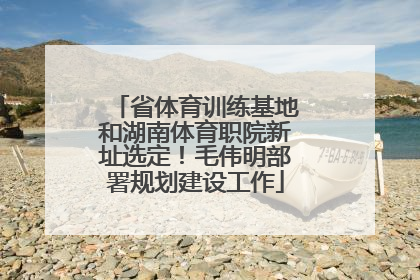 省体育训练基地和湖南体育职院新址选定！毛伟明部署规划建设工作