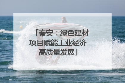 秦安：绿色建材项目赋能工业经济高质量发展