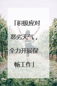 积极应对恶劣天气，全力开展保畅工作