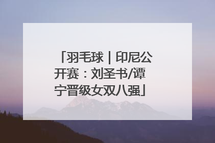 羽毛球｜印尼公开赛：刘圣书/谭宁晋级女双八强