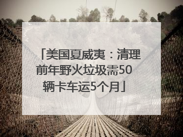 美国夏威夷：清理前年野火垃圾需50辆卡车运5个月