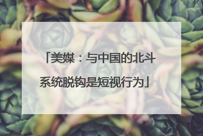 美媒：与中国的北斗系统脱钩是短视行为