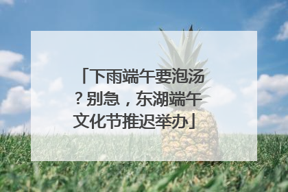 下雨端午要泡汤？别急，东湖端午文化节推迟举办