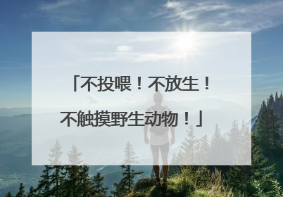 不投喂！不放生！不触摸野生动物！
