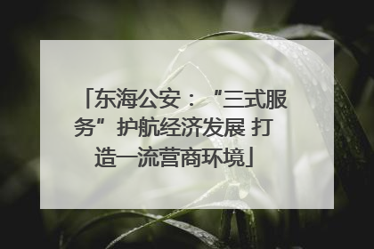 东海公安：“三式服务”护航经济发展 打造一流营商环境