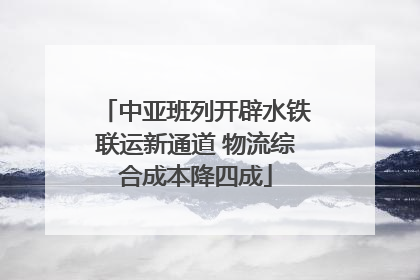 中亚班列开辟水铁联运新通道 物流综合成本降四成