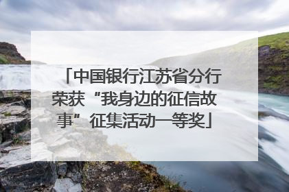 中国银行江苏省分行荣获“我身边的征信故事”征集活动一等奖