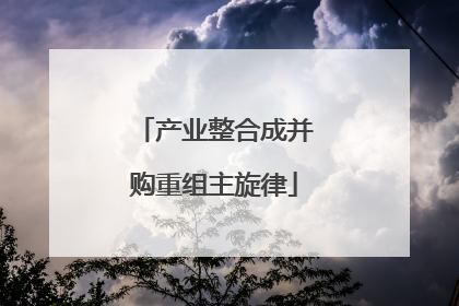 产业整合成并购重组主旋律