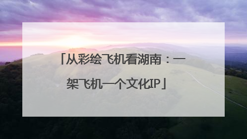 从彩绘飞机看湖南：一架飞机一个文化IP