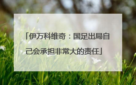 伊万科维奇：国足出局自己会承担非常大的责任