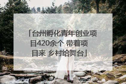 台州孵化青年创业项目420余个 带着项目来 乡村给舞台
