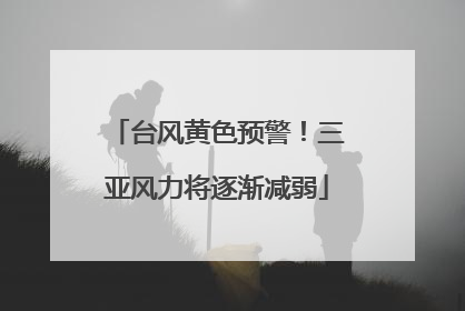 台风黄色预警！三亚风力将逐渐减弱