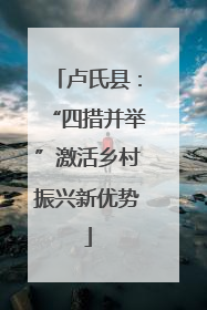 卢氏县：“四措并举”激活乡村振兴新优势