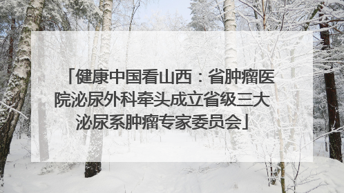 健康中国看山西：省肿瘤医院泌尿外科牵头成立省级三大泌尿系肿瘤专家委员会