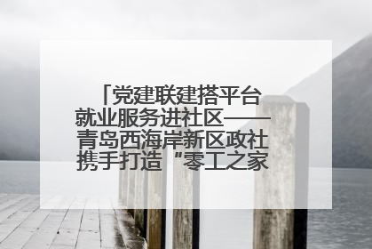 党建联建搭平台 就业服务进社区——青岛西海岸新区政社携手打造“零工之家”就业服务新阵地