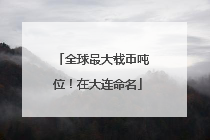 全球最大载重吨位！在大连命名