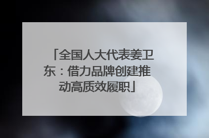 全国人大代表姜卫东：借力品牌创建推动高质效履职