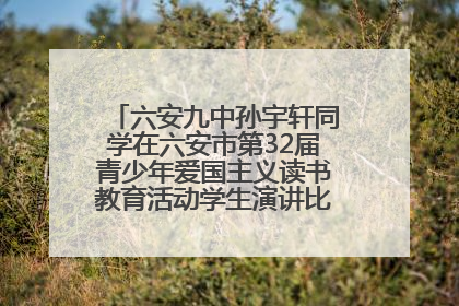 六安九中孙宇轩同学在六安市第32届青少年爱国主义读书教育活动学生演讲比赛中荣获一等奖