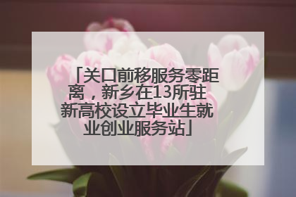 关口前移服务零距离，新乡在13所驻新高校设立毕业生就业创业服务站