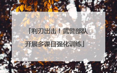 利刃出击！武警部队开展多课目强化训练