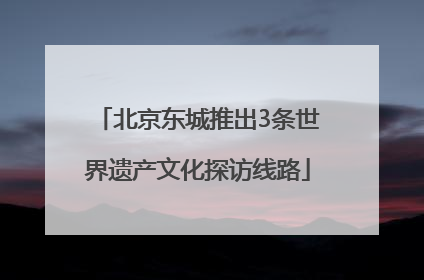北京东城推出3条世界遗产文化探访线路