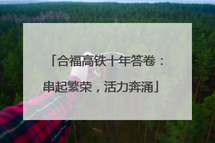 合福高铁十年答卷：串起繁荣，活力奔涌
