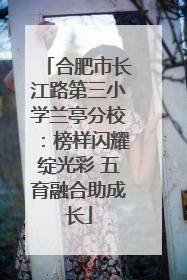 合肥市长江路第三小学兰亭分校：榜样闪耀绽光彩 五育融合助成长