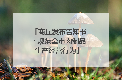 商丘发布告知书：规范全市肉制品生产经营行为