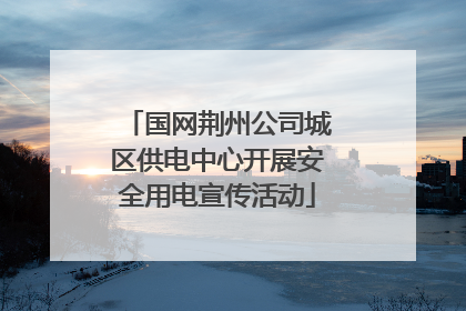 国网荆州公司城区供电中心开展安全用电宣传活动