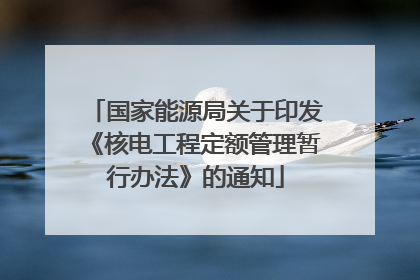 国家能源局关于印发《核电工程定额管理暂行办法》的通知
