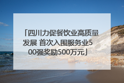四川力促餐饮业高质量发展 首次入围服务业500强奖励500万元