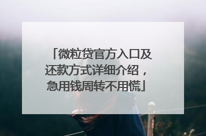微粒贷官方入口及还款方式详细介绍，急用钱周转不用慌