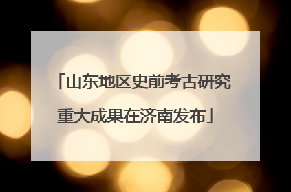 山东地区史前考古研究重大成果在济南发布