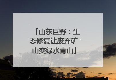 山东巨野：生态修复让废弃矿山变绿水青山