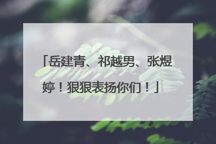 岳建青、祁越男、张煜婷！狠狠表扬你们！