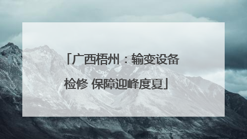 广西梧州：输变设备检修 保障迎峰度夏